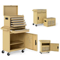 2 in 1 Rolling Tool Chest, 5-Drawer Tool Storage Cabinet with Wheels, Adjustable Shelf, Tool Box Organizer for Garage Warehouse Workshop